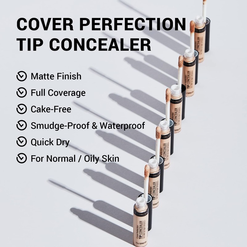 THESAEM THE SAEM Cover Perfection Tip Concealer, Liquid Multi-Use Concealer,