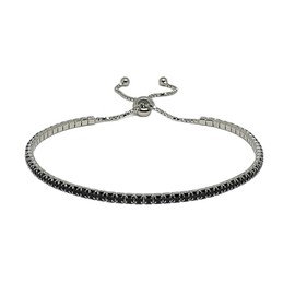 925 Sterling Silver Bracelet for Women, Black Sapphire Gemstone Jewellery, Modern Designer Bracelet, Adjustable Fashion Bracelet, Chain Bracelet, for Gifts & Party