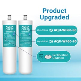 AQUACREST DW80/90 Under Sink Water Filter, Replacement for Aqua-Pure AP-DW80/90, AP-DWS1000, Kohler K-201-NA, Kohler K-202-NA (Pack of 2), Model No. WF60-80/90