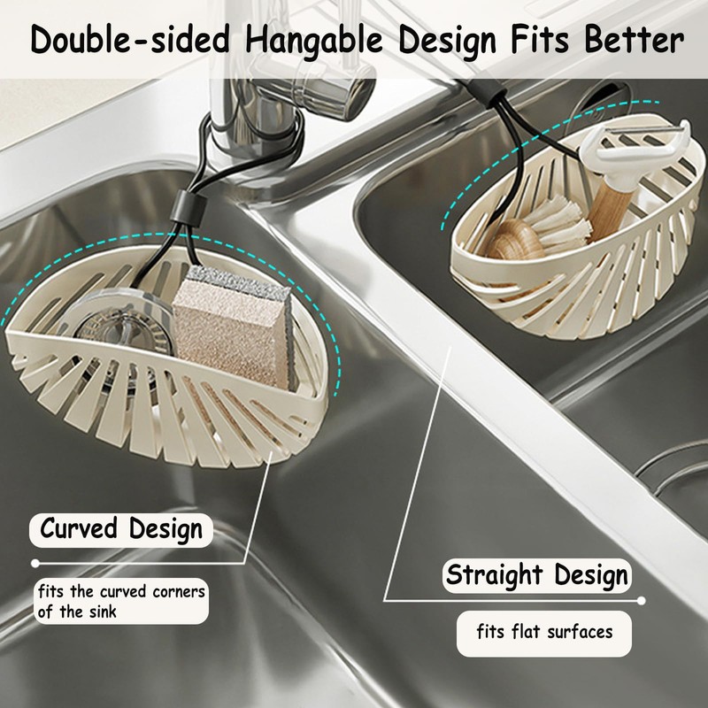 Dancepanda Sponge Holder for Kitchen Sink Suction,Kitchen Sink Organizer Caddy