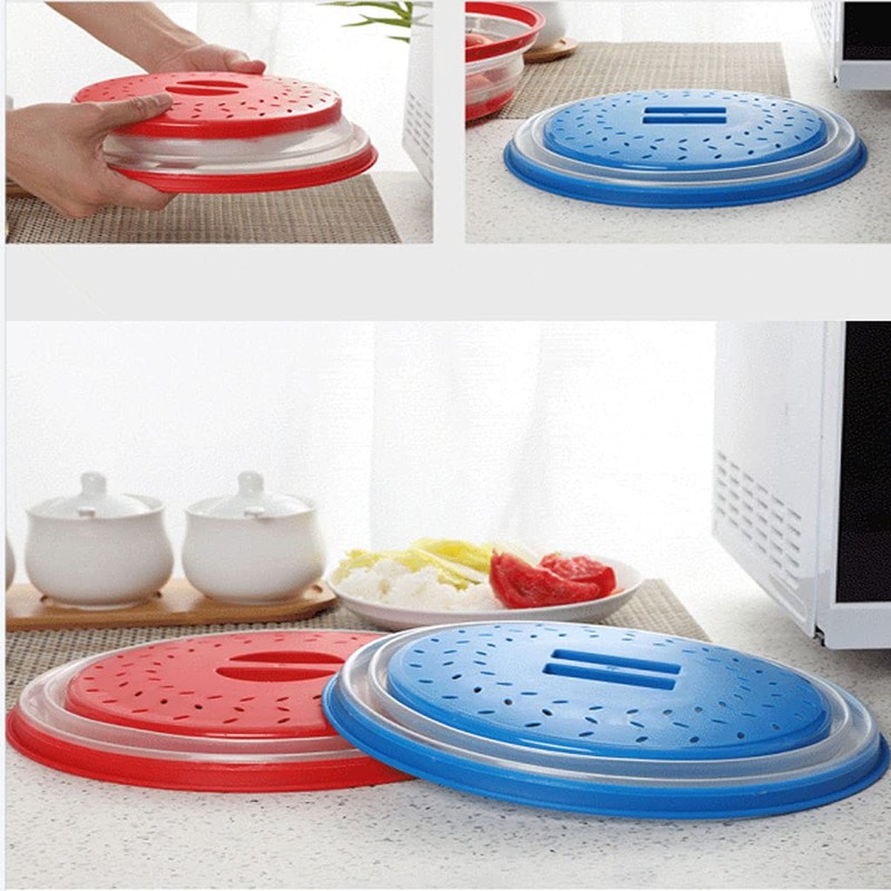 Collapsible Microwave Splatter Cover, Microwave Plate Cover With Steam Vent(8.5