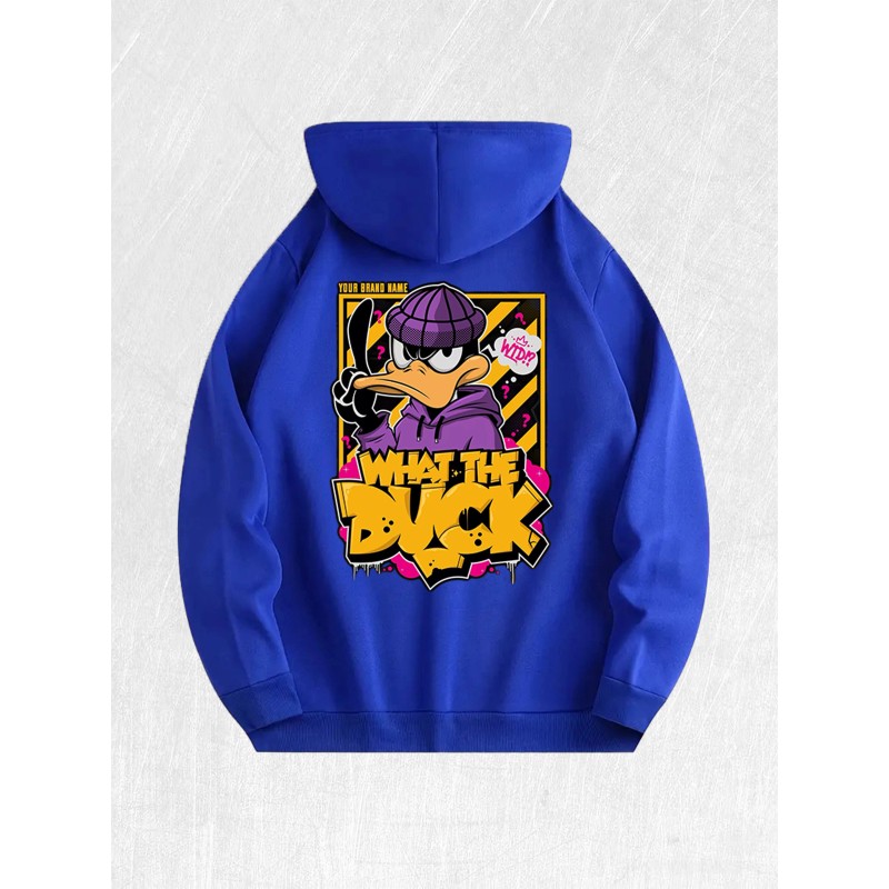 What the Duck Graffiti Hoodie 100% Cotton US Warehouse 7