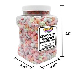 Assorted Dehydrated Marshmallows – Colorful, Crunchy, & Sweet Mini Marshmallow Bits for Snacking, Baking, Hot Cocoa & Cereal, 8oz Jar