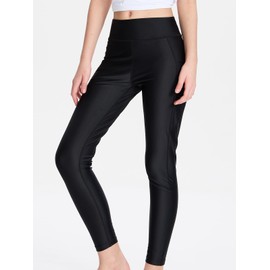 DEVOROPA Boys Girl's Swim Pants Quick Dry Swimming Leggings Board Surfing Beach Swimwear UPF 50+ Tights Rash Guard Swimsuit Black XL