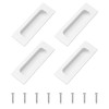 MOROBOR 4 PCS Recessed Cabinet Handles, Warm White Stainless Steel