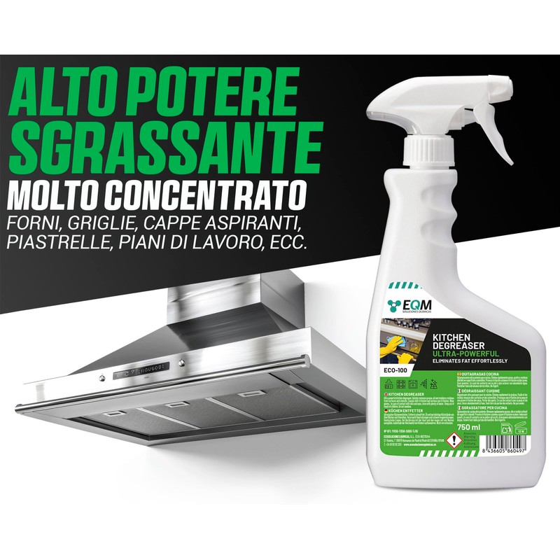 EQM - ECO-100 - Sgrassatore Concentrato per Cucina - 750