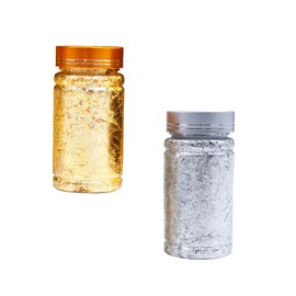 BIUDECO 2pcs Nail Art Sticker Wraps DIY Kit Gold Silver Foil Paper Pack for Creative Decor