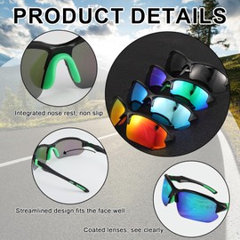 GGSTDDUP 4 Pack Polarized Sports Sunglasses for Men Women Baseball Cycling Running Fishing UV Protection Sun Glasses Lightweight Half Frame Goggles