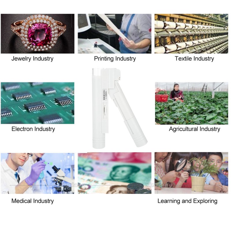 100X Zoom Microscope Double Tube Jewelry Magnifier Pocket Magnifying Glass