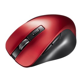 Sanwa Supply Bluetooth Blue LED Mouse (5 Buttons, Red) MA-BB518R
