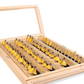 TOOLDO Router Bits Set 50 Pieces,1/4” Shank Tungsten Carbide Router Bits, Professional Router Bit Kit for DIY, Woodworking Project…