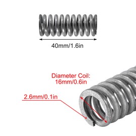 GUNGY Compression Spring Stainless Steel Spring Compression Springs 40 mm Wire Diameter 2.6 mm Outer Diameter 16 mm Length 40 mm Maximum Spring Force 20 kg Pack of 4