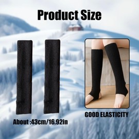 OTKARXUS Leg Warmers for Women,1 Pair Long Knit Leg Warmers,Warm Socks Stretch Knee High Women's Leg Warmers for Yoga Ballet Dance (Black)