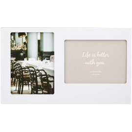 LADONNA 083602 Metal 2-Sided Frame, LA10-20-WH White