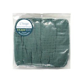 L'Ange Baby Muslin Baby Swaddle - Cotton Receiving Blankets for Boys and Girls - Ready to Use Medical Grade Packaging Baby Blanket Swaddles for Newborn and Infant - 3 Layer - 2 Pack - 35x35 - Green