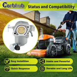 Carbhub 594207 Carburetor Fit for 40N777 40N877 Intek Engine Lawn Mower Tractor Replace 597126 595216 with Air Filter Spark Plug