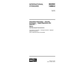 ISO/IEC 14888-2:1999, Information technology -- Security techniques -- Digital signatures with appendix -- Part 2: Identity-based mechanisms