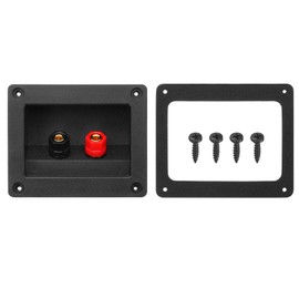 MECCANIXITY 3 Inch Square Speaker Box Terminal Cup, 2-Way Subwoofer Plug Connector Double Binding Posts Spring Loaded Jack for Car Stereo Speaker Wire Sub Boxs