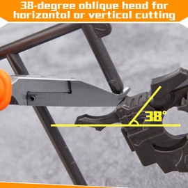 SPEEDWOX Full Flush Cut Chip Cutters 38 Degree Angled Jaws Cutting Pliers Angled Diagonal End Cutter Pliers Angled Tip Flush Cutter Angle Cutting Pliers Small Engineer Pliers For Quick & Easy Removal