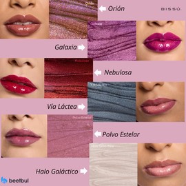 Bissú Glitter Lip Gloss - 6 different Buildable Shades, Non-Sticky, Cruelty-Free, Long-Lasting Shine 0.14 oz (06 Vía Láctea, Large)
