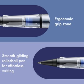 Lamy safari roll-ink vista – Penna roller con cartuccia d'inchiostro, impugnatura ergonomica e tratto M – per una scrittura piacevole e prolungata – plastica ASA robusta – incl. cartuccia blu T10