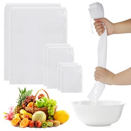6 Pcs Nut Milk Bags for Straining, 3 Sizes of Yogurt Strainer Bags, Reusable Tea Filter Bags, Multiple Usage Nylon Filter Bag, Mesh Strainer Bag for Straining Juice Coffee Yogurt Tea