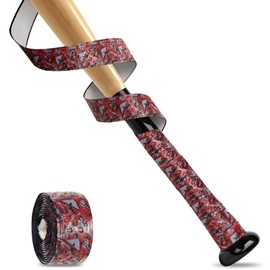 Gonex Bat Grip Tape for Baseball Softball, 1.1mm 40.16'' Pro Feel Full Adhesive Back Baseball Bat Grip, Red Wrap (1 Pack)