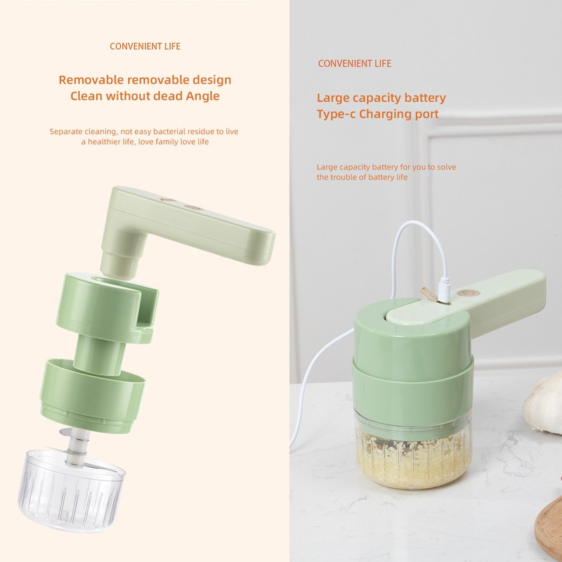6 In1 Garlic Beater Wireless Garlic Masher Multifunctional Mini Handheld