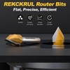 REKCKRUL 60-Degree V Groove Router Bit, 1/4" Shank, 1/2" Cutting