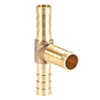sourcing map Brass Hose Reducer Fitting T 3 Way Barb