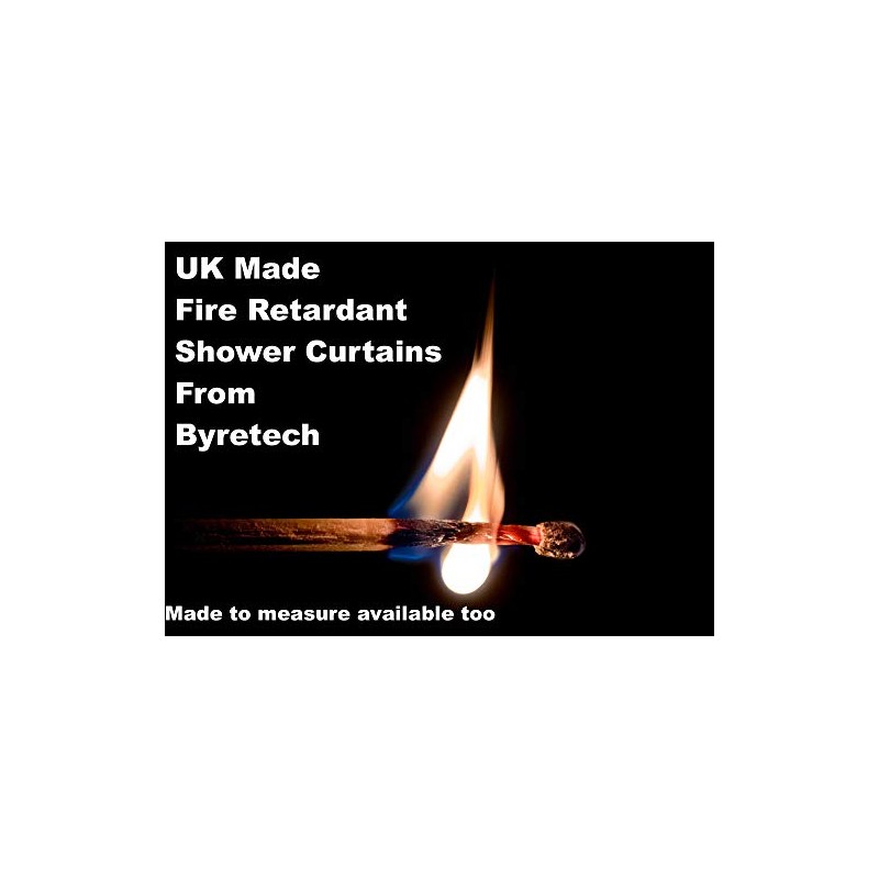 Byretech Fire Retardant Quality Extra Weighted Shower Curtain - White