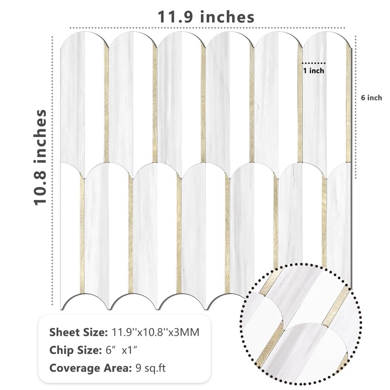 Vamos Tile Peel and Stick Backsplash Seamless Tile,10-Sheet Stick on