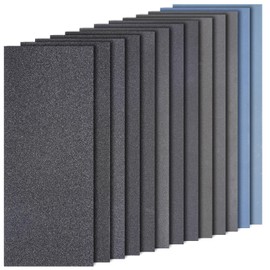 Hyietta Sand Paper Assortment, 52 Sheets Assorted Grits 120/150/180/240/320/400/600/800/1000/1500/2000/2500/3000, 4 Sheets Each, 9 x 3.6 Inches, Dry & Wet Sanding, Abrasive Sanding Sheets