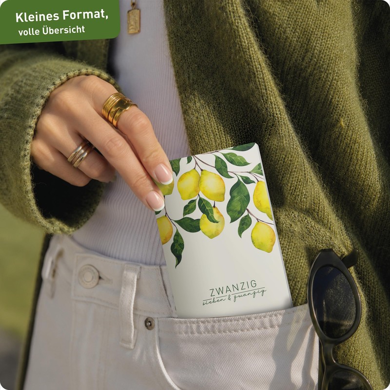 Häfft® Monthly Calendar 2027 A6+ Slim "Lemon Times" 1 Month