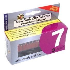 MUNI PALS MP01-11RB Wooden Subway Train Car NYC 7-Train NYC (R33ML) Flushing Redbird