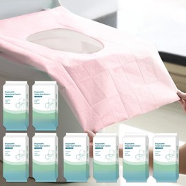 Rgqphantom 80 Pack Toilet Seat Covers Disposable 16x24 Inch XL Portable Toilet Liners Travel Seat Cover for Outdoors,Hotel, Hospital, Travel, Public Toilet Seat Cover (80pack, PINK)