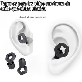Tapones de Reducción de Ruido Reutilizables y Ultrafinos de Color Negro, Ideales para Dormir, Estudio, Viajes y Personas con Alta Sensibilidad, en Tamaños S, M, L, con 3 Pares Cómodos, Elegantes y Perfectos para Uso Diario.