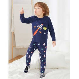 Little Hand Boys Pyjamas Long Sleeve Autumn Winter Kids Sleepwear Rocket Hook Machine Fire Engine Pyjamas 1-7 Years, 2 Cosmic Rocket, 122
