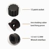 JEUCLEL M18 Triple Square Impact Spline Bit Socket, 18mm Metric