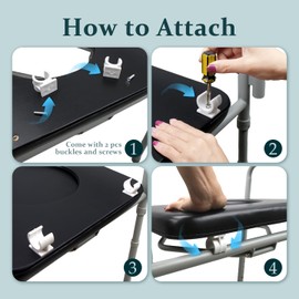 ZXMOBY PU Commode Seat Cushion Universal Fit Toilet Chair, Sponge Padded Soft Pad for Bedside Commode Seat,with Two White Snaps and Screws. Commode Chair, Cover Shower Wheelchair