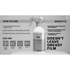 KOCHCHEMIE - Motorplast - Naturally Shiny, Water-Displacing Engine Conserver; Restore Appearance; Elastic Protective Film Protects Power Units from Corrosion & Environmental Factors (500 milliliters)