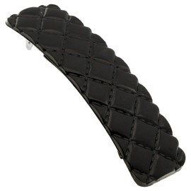 Camila Paris CP2650 French Hair Barrette Clip for Girls, Black, Rubberized Metal Closure Strong Hold Grip Hair Clips for Women, No Slip and Durable Styling Girls Hair Accessories, Made in France