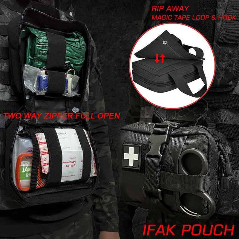 VIIDOO Ifak Trauma Kit for Duty Belt, Tactical Emergency First