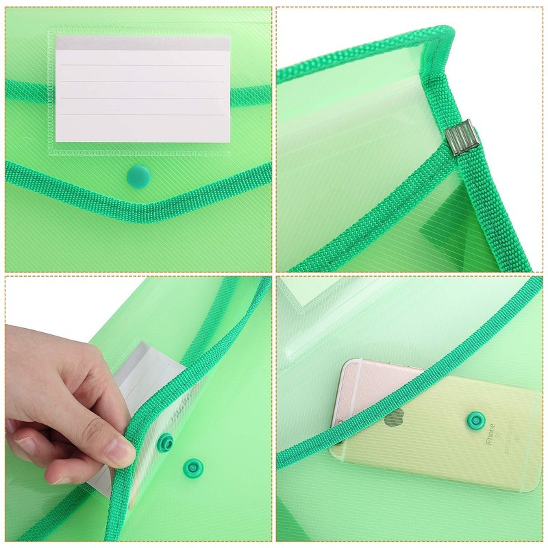 A4 Plastic Wallets with Popper, STARVAST 5 Pack A4 Plastic