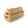 The Basket Lady Long Narrow Pole Handle Wicker Basket, Large,