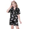 Satin Pajamas for Girls, 2 Pcs Sleepwear Short Sleeve Pajama