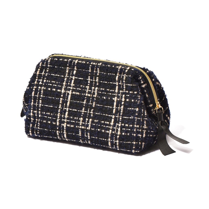 Francfranc Franc Tweed Wire Pouch, Black