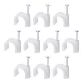 Rebower PE Cable Clip Nail Space Saving Clamp, [for Wire, Cable, Rope] - 12mm/White/100 Pcs