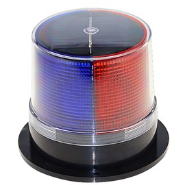 RISOON Solar Strobe Warning Safety Flashing Light/Ceiling Strobe Light, with Strong Magnetic Base Waterproof for Construction, Traffic, Factory, Crane Tower, Boat Navigation (New Red+Blue)