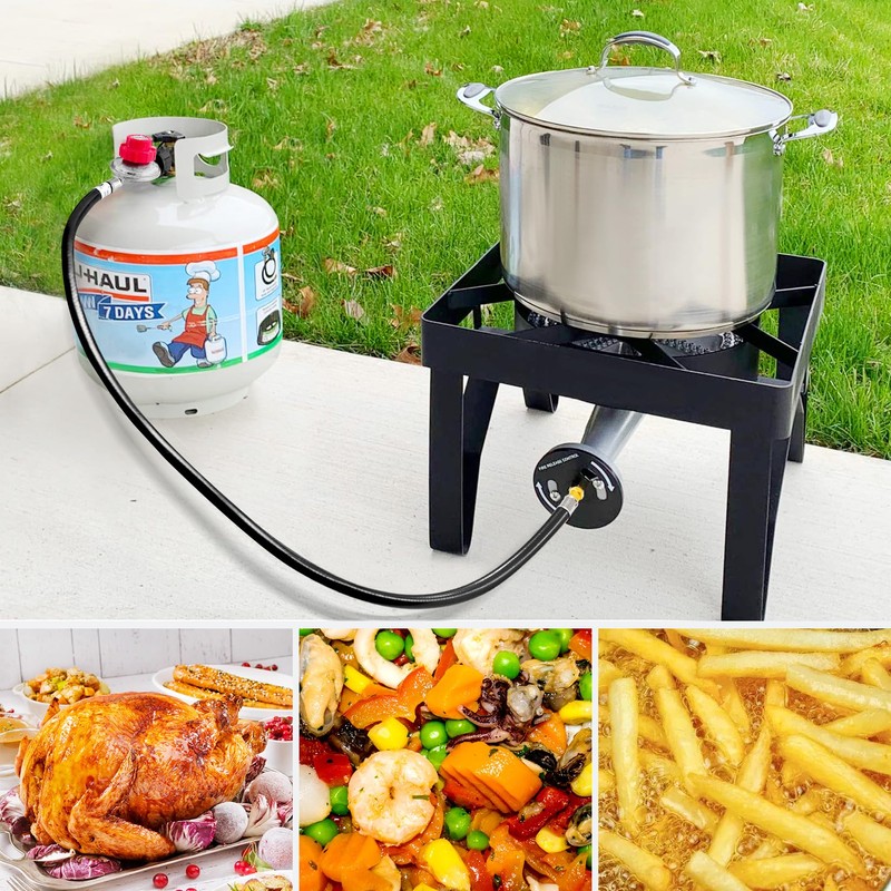 JEASOM 4FT Adjustable High Pressure Propane Regulator with Hose (0-10